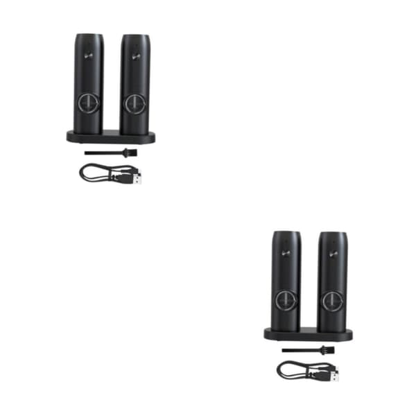 1/2/3 Elektronisk Pepperkvern USB Oppladbar Justerbar Dobbel med base Double with base 2Set