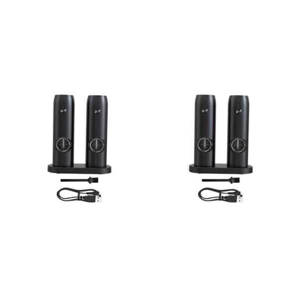 1/2/3 Elektronisk Pepperkvern USB Oppladbar Justerbar Dobbel med base Double with base 2Set