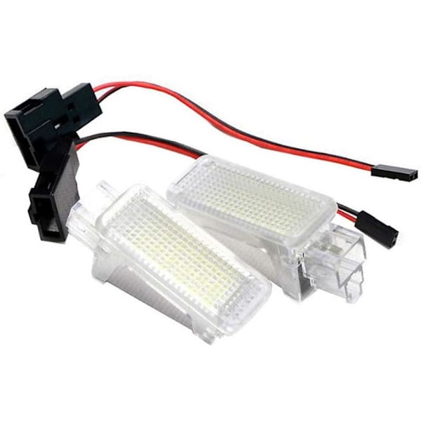 2 st vita LED-innerdörrar bagageutrymme fotbelysning automatisk LED-fotbelysning bil LED-belysning för Audi A1 A4 A5 A6 Q3 Q5 Q7