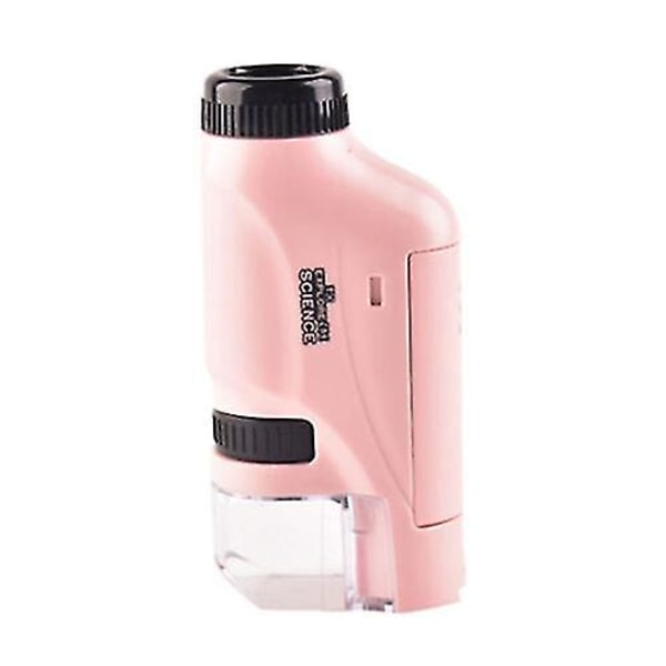 Set 60x-120x handhållet mikroskop LED-ljus Pink