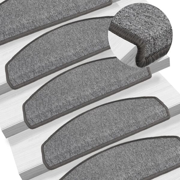 15 st Trappstegsmattor mörkgrå 65x24x4 cm Grey grå