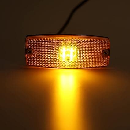 4 stk. 12V/24V orange LED positionslys med reflektor, sidemarkeringslys