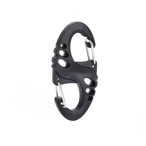 Mini Musta S-tyypin Karabiner-Avaimenperä Kaksoissoljilla - Kiipeilykoukku