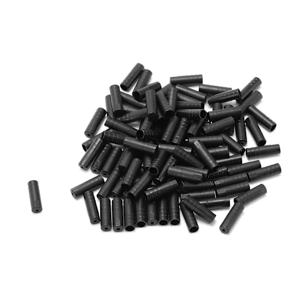 100 st Cykelkabeländkapslar Svart plasthus Ferrule Cykellock för 4 mm diameter bromstrådsrör 0.2