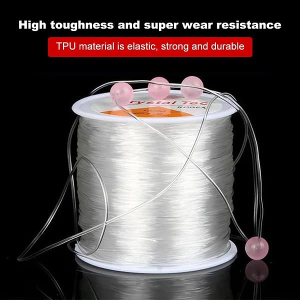 Elastisk Perletråd 100M Elastisk Armbåndstråd 0,8 mm Transparent Elastisk Stræktråd til Armbåndsfremstilling Smykker Perlekæde Håndværk