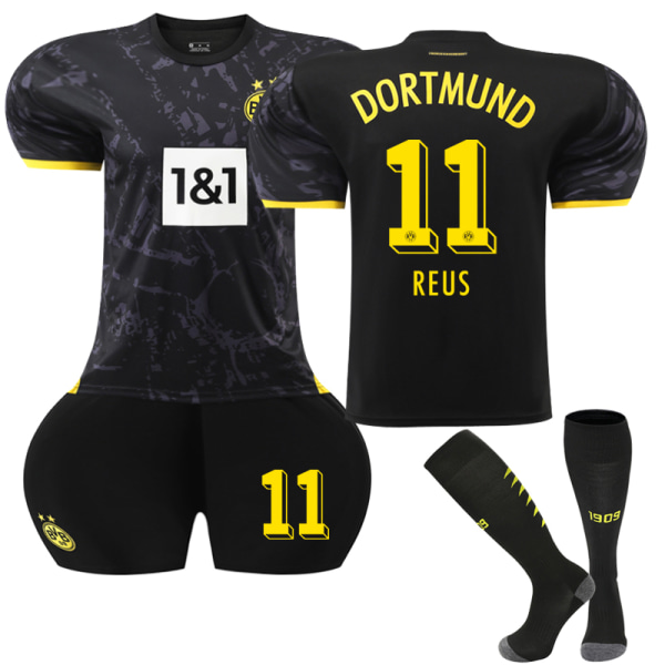 23-24 Dortmund bortafotbollsdräkter #9 #22 Träningsuniformer #11 Reus Kids 18(100-110CM)