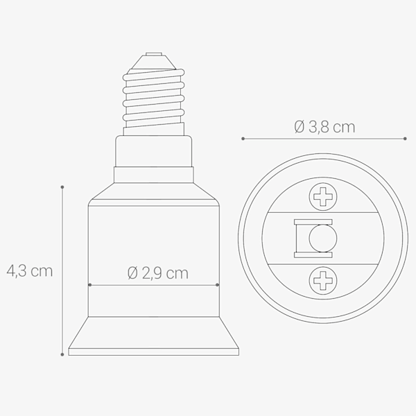 4x Sockeladapter - E14 till E27 Sockelomvandlare