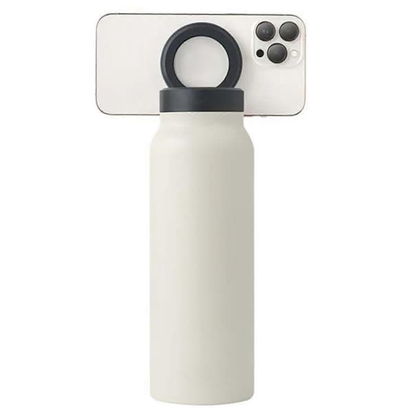 Magnetisk Telefonholder Isolert Krus Rustfri Vannflaske Bursdag Julegave White