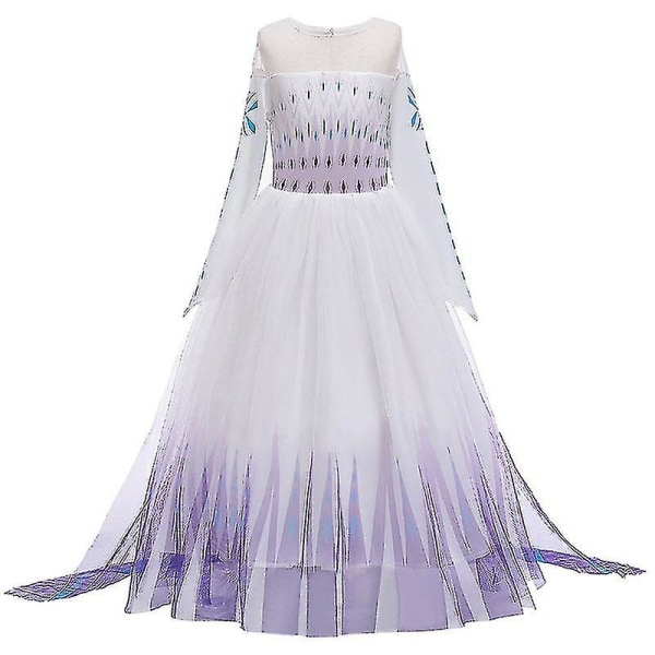Girls Frozen Elsa Princess Dress Party Balklänning Purple 130cm