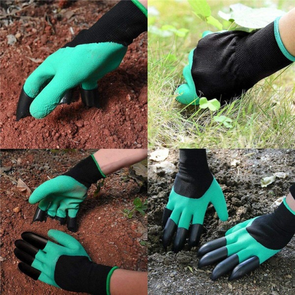 4/8 Hand Claw ABS Plast Garden Gummi Handskar Grävning Plantering 4 Claw