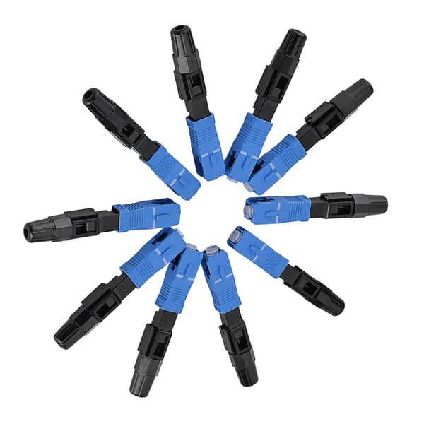 HF 10 stk/pakke SC/UPC Single Mode Fiberoptisk Hurtigkobling Hurtigadapter til FTTH/ODF
