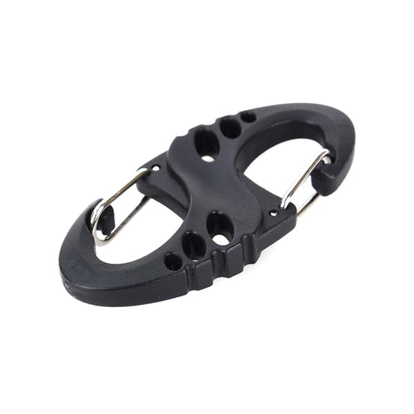 Mini Musta S-tyypin Karabiner-Avaimenperä Kaksoissoljilla - Kiipeilykoukku