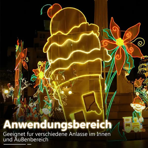 LED-slingor - 30M - Varmvit inomhus/utomhus - IP44 - Ljusslinga