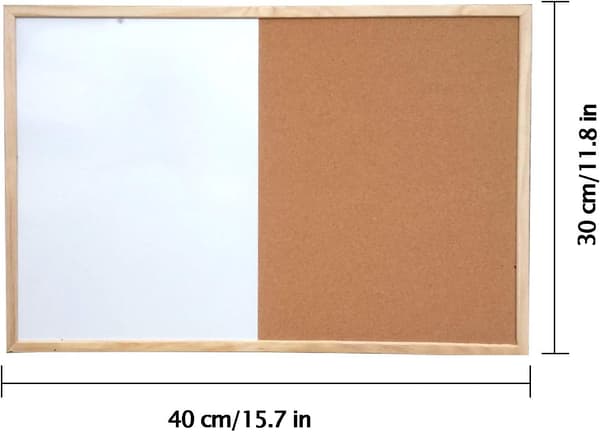 Kombination af whiteboard og korktavle, 11,8 x 15,7 tommer
