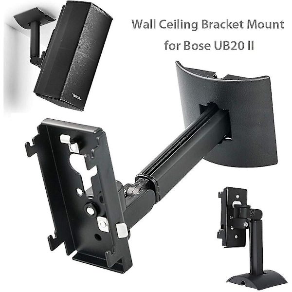 Svart Ub-20 Series Ii Väggmonterat takfästeställ kompatibelt med alla Bose Cinemate Lifestyle Vägg-/takfäste