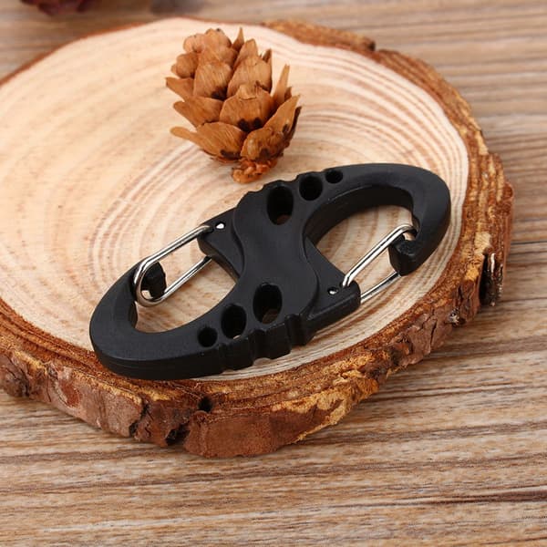 Mini Musta S-tyypin Karabiner-Avaimenperä Kaksoissoljilla - Kiipeilykoukku