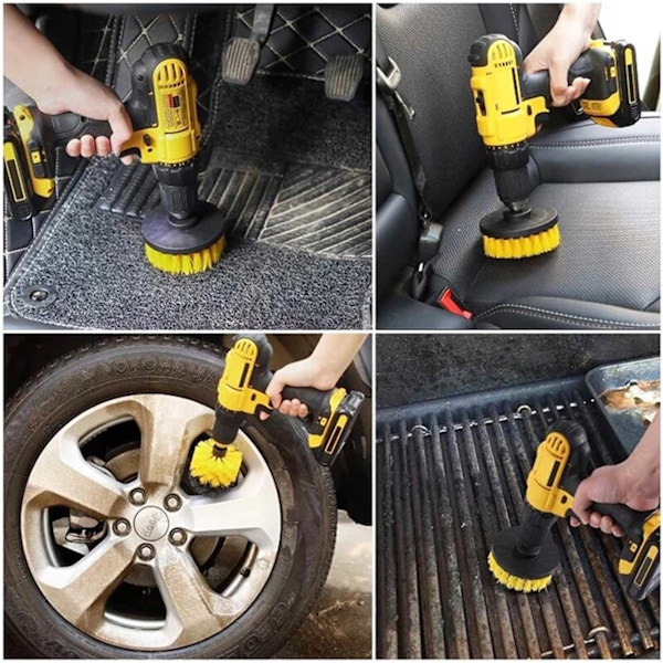 Skurborstar till Borrmaskin och Skruvdragare 3-pack gul yellow