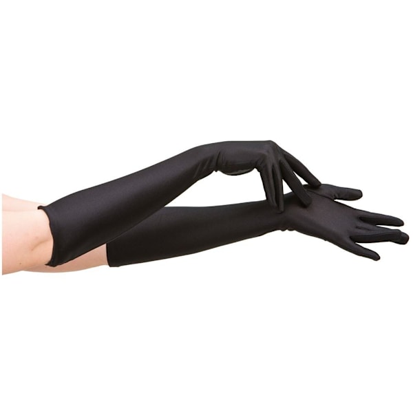 Handsker Sorte Lange Maskerade Sort Black one size