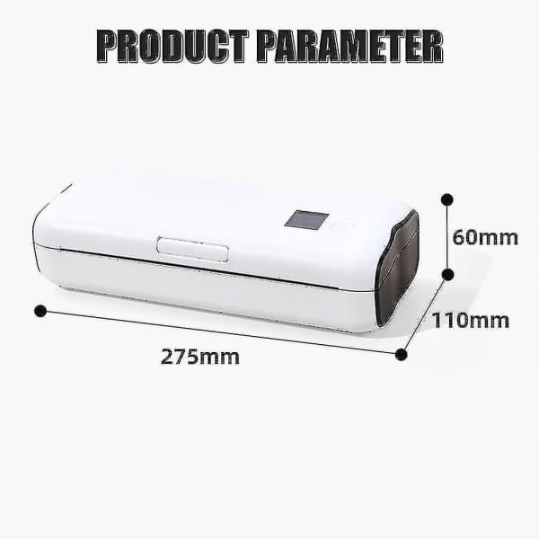 Mini Blikfri A4-printer Multifunktionel Mobil Printer til Billedjournal (Kun A4-papir)