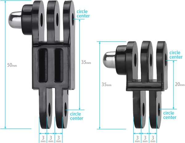 Forlængerarmsbeslag til GoPro, lige adapter med skruer til H