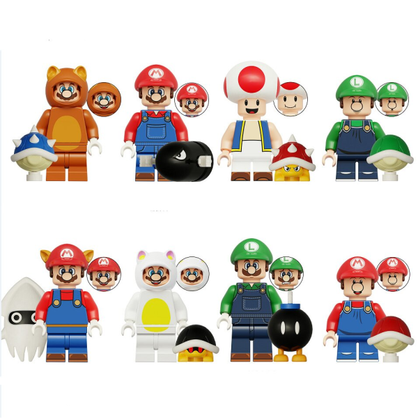 Super Mario Building Blocks Action Minifigur Leksaker Present för barn