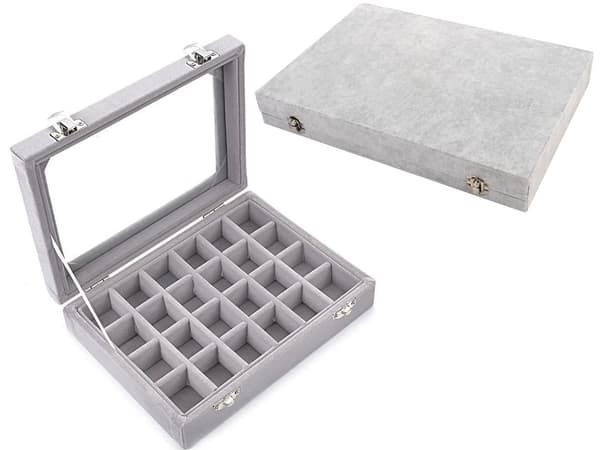 Smykkeskrin med 24 rum Grey grå