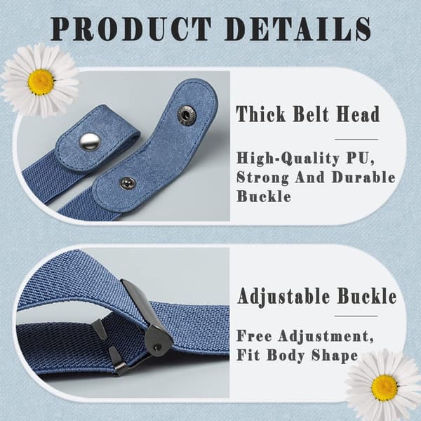 Spennefritt Elastisk Belte, Unisex Svart Svart M