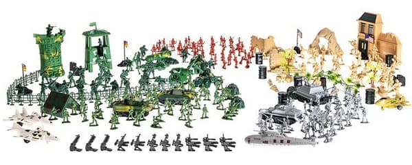 Leksakssoldater Set - Militärbas - 300-delar 1000