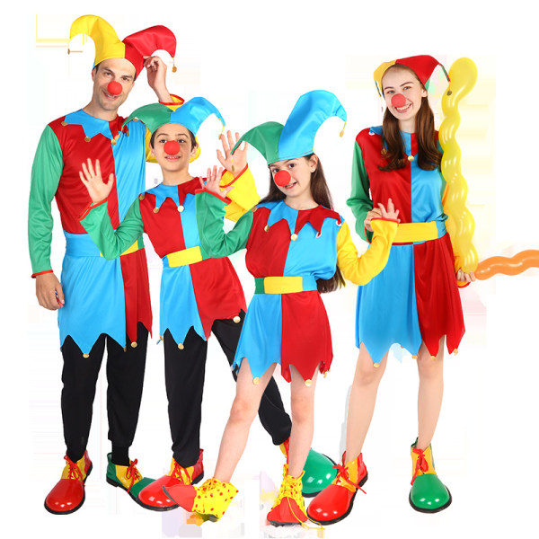 Clown Holiday Dräkt Set Förälder-Barn Carnival Party Halloween Boys 11-14Years