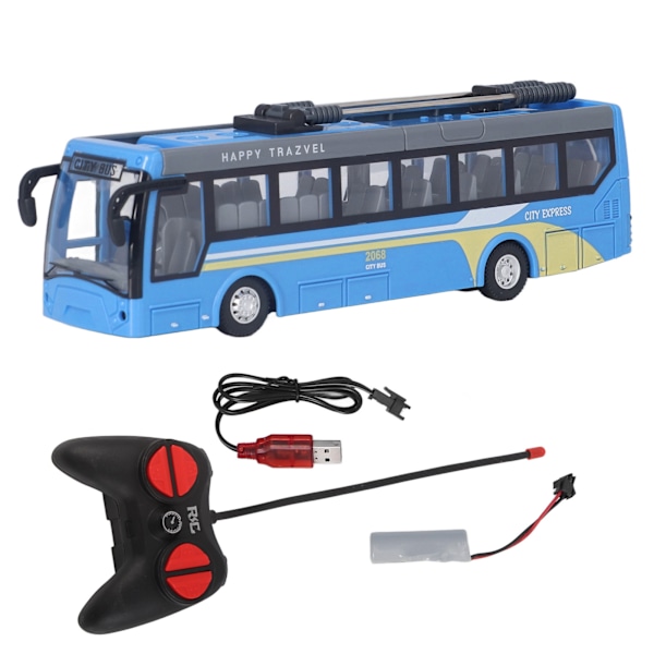 Laddningsbar RC-Skolbuss med Hög Simulation för Barn - Fjärrstyrd Körning i Alla Riktningar i Blå
