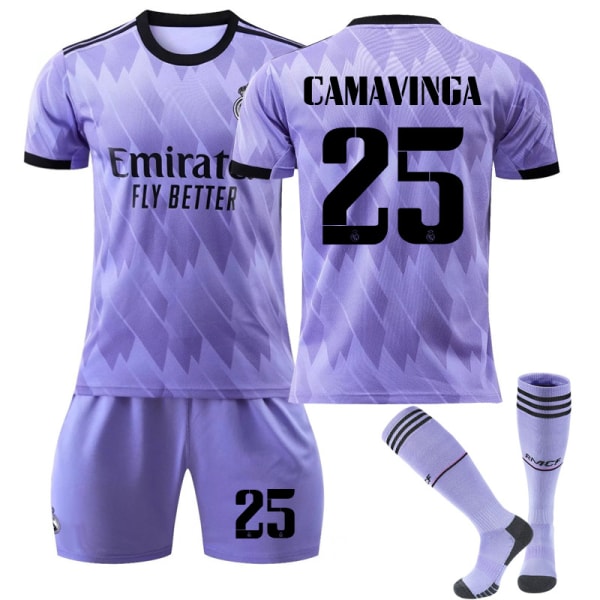 Ny säsong 2022-2023 Real Madrid fotbollströja fotbollsuniformer CAMAVINGA 25 2XL