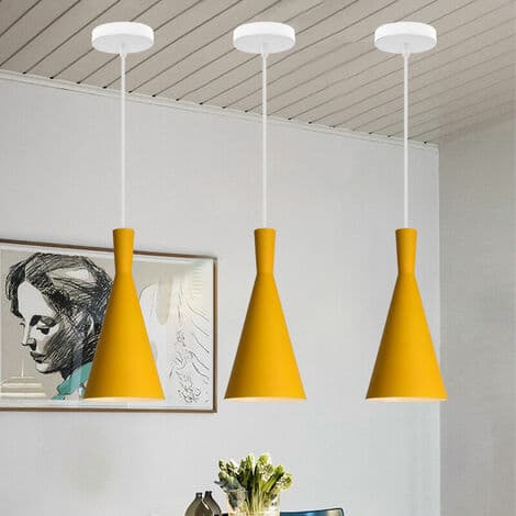 Creative Modern Pendel Lysekrone E27 Dekorativ Pendellampe Soverom Stue (Gul) - Gul