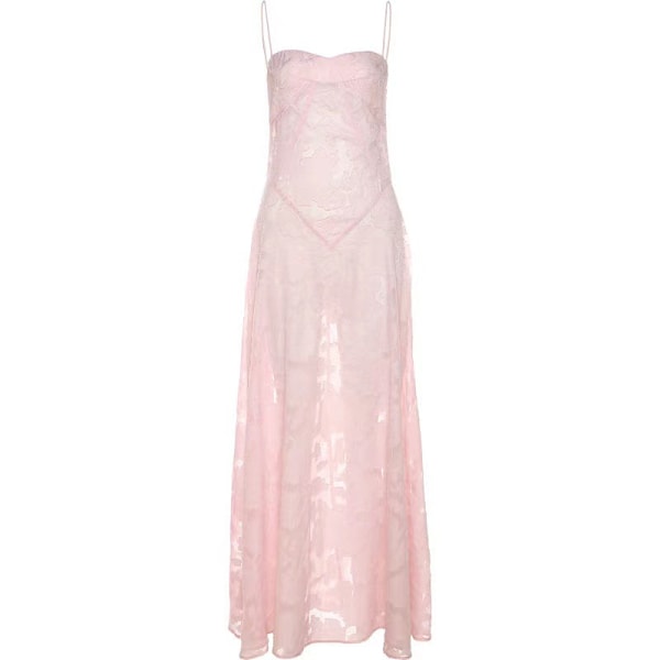 Moderiktig och sexig genomskinlig blommig klänning XL xl