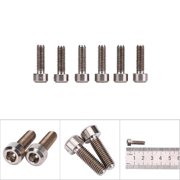 6-pack M5x16mm Titanlegering Cykelstyrstolpbultar för Mountainbikes