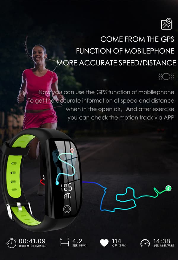 Smartwatch aktivitetsarmbånd med puls, søvnmonitor, skridttæller