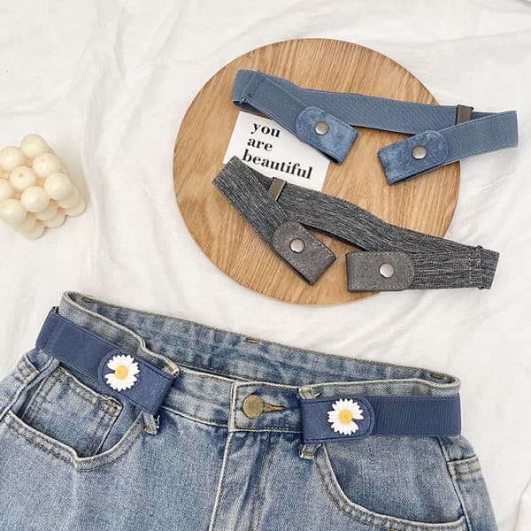 Spennefritt Elastisk Belte, Unisex Svart Svart M