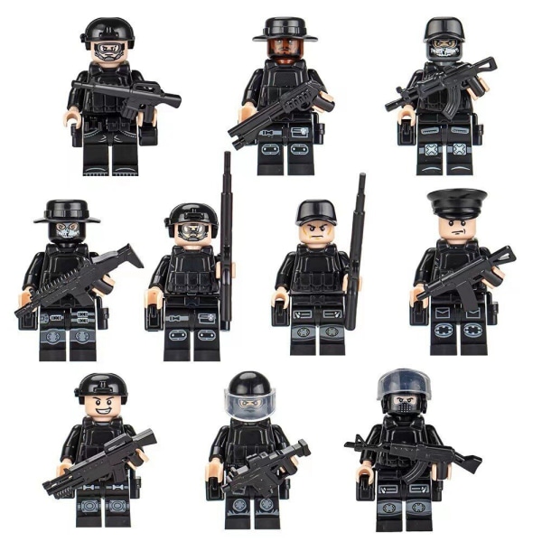 10 st/ set SWAT Minifigure Building Block Action Toys