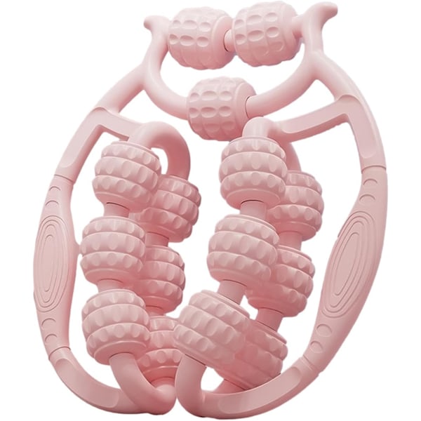 Muskelrulle - Massagerulle för ben, 15 rullar benrulle och vadmassagerulle, muskelrulls massager för vader, ben, armar, tennisarmbåge pink