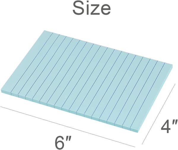 Forede selvklebende lapper 4X6 i pastellfargede linjerte post-it-lapper