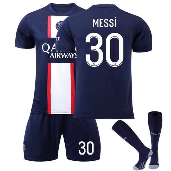 22/23 New Home Football Kits Blue Strips Skjorta träningsdräkt 22 23 Paris Home MESSI 30 2XL