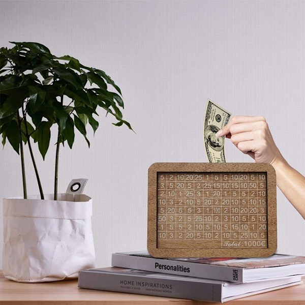 Penningskrin i trä med disk för att spara pengar för barnmyntbanker Återanvändbar spargris med markörmål Nummer Födelsedagspresent 0.28 5000