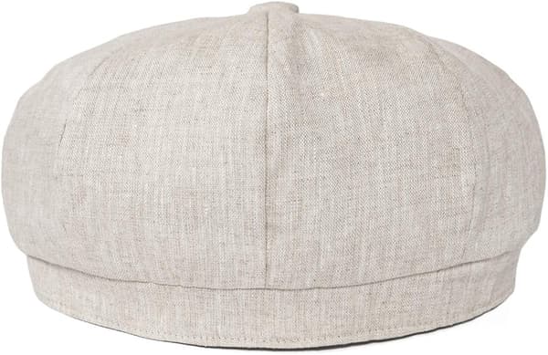 Herringbone pustende sommerhatt i lin for menn