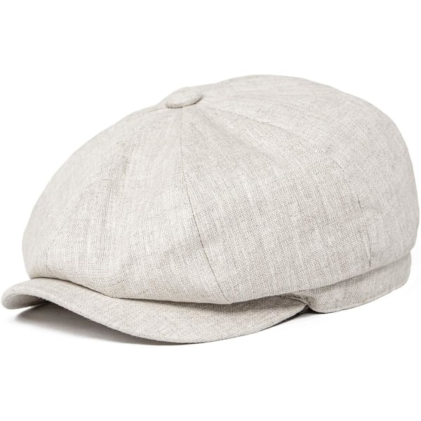 Herringbone åndbar sommerhat i hør til mænd
