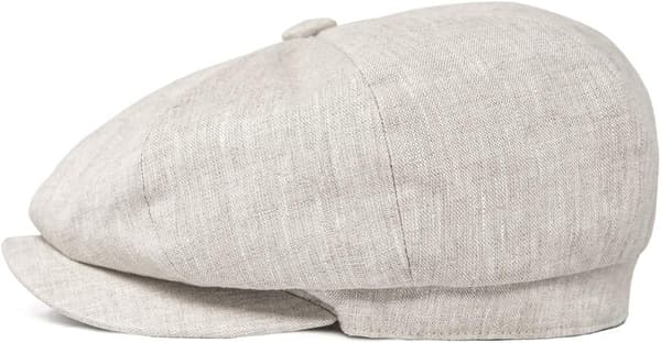 Herringbone åndbar sommerhat i hør til mænd