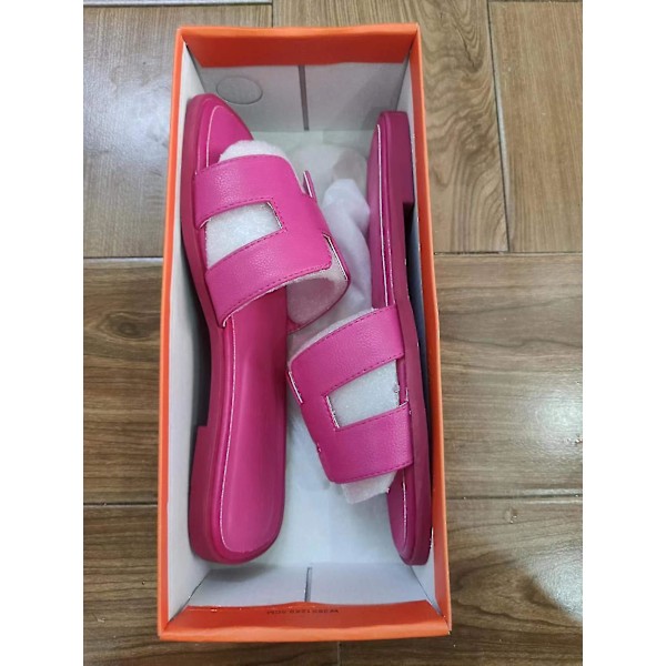 Dam sommarstrand platta sandaler kvinnliga tofflor utomhus kil sandaler plus storlek Rose red Rose red EU35