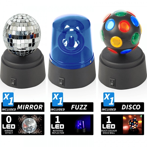 3-Pack Discokulor. Perfekt för det Lilla Dansgolvet. Discolampa 150