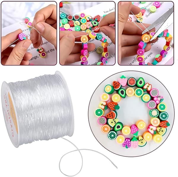 Elastisk perlektråd 100M Elastisk armbåndstråd 0,8 mm Transparent Elastisk Stretchtråd for armbåndslaging Smykker Perlehalsband håndverk