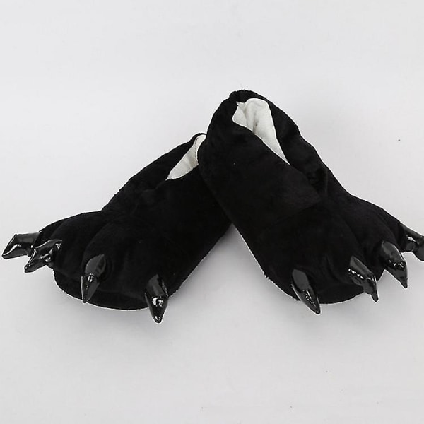 Paw Slippers Fluffiga Animal Paws Skor Roliga Cosplay Kostymer Black (30-39)Code