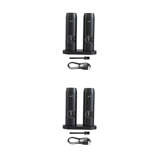 1/2/3 Elektronisk Pepperkvern USB Oppladbar Justerbar Dobbel med base Double with base 2Set