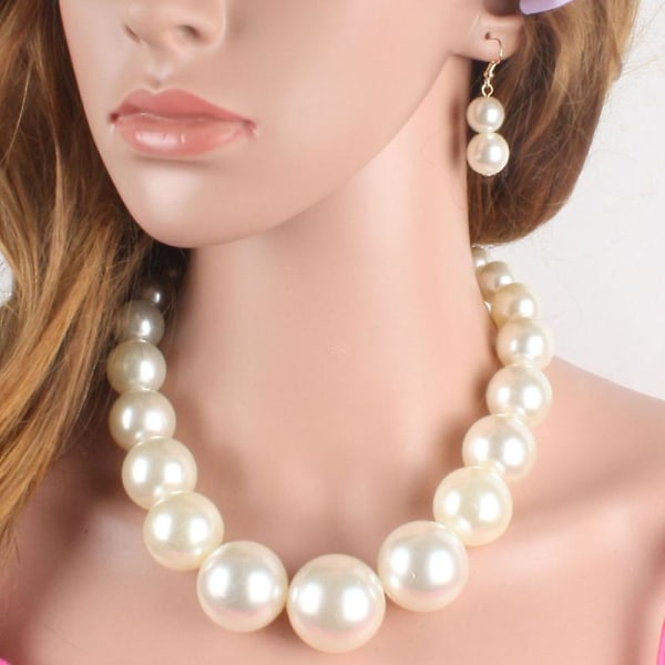 Pearl elegant smykkesæt luksus bryllup brude halskæde øreringe